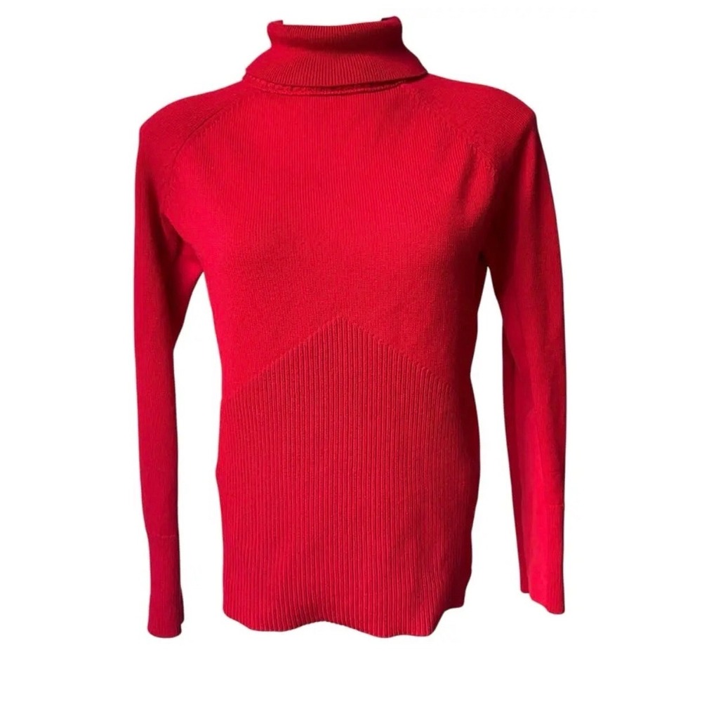 Athleta Mesa Hybrid Turtleneck Sweater‎ In Radiant Red Sz medium